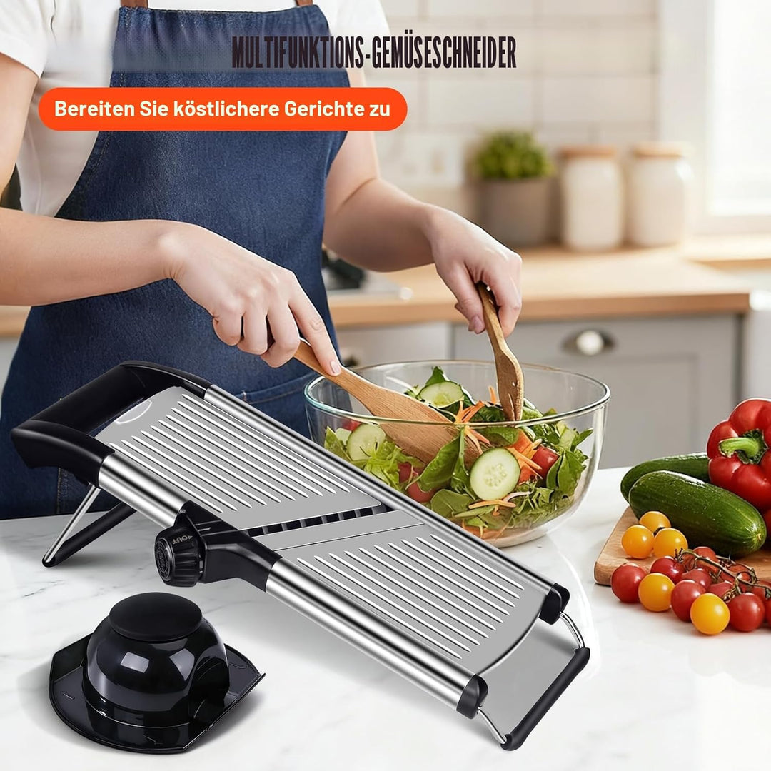 Masthome Gemüsehobel Mandoline, Multifunktion Gemüseschneider Edelstahl mit Schnittfesten Handschuhe