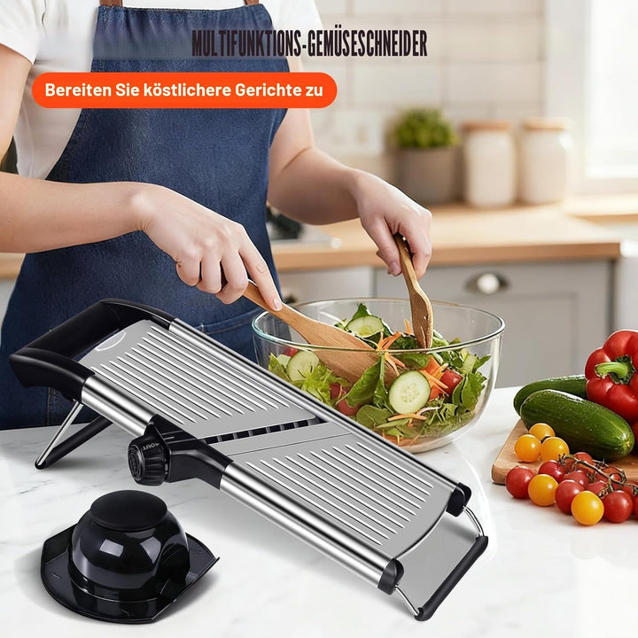 Masthome Gemüsehobel Mandoline, Multifunktion Gemüseschneider Edelstahl mit Schnittfesten Handschuhe