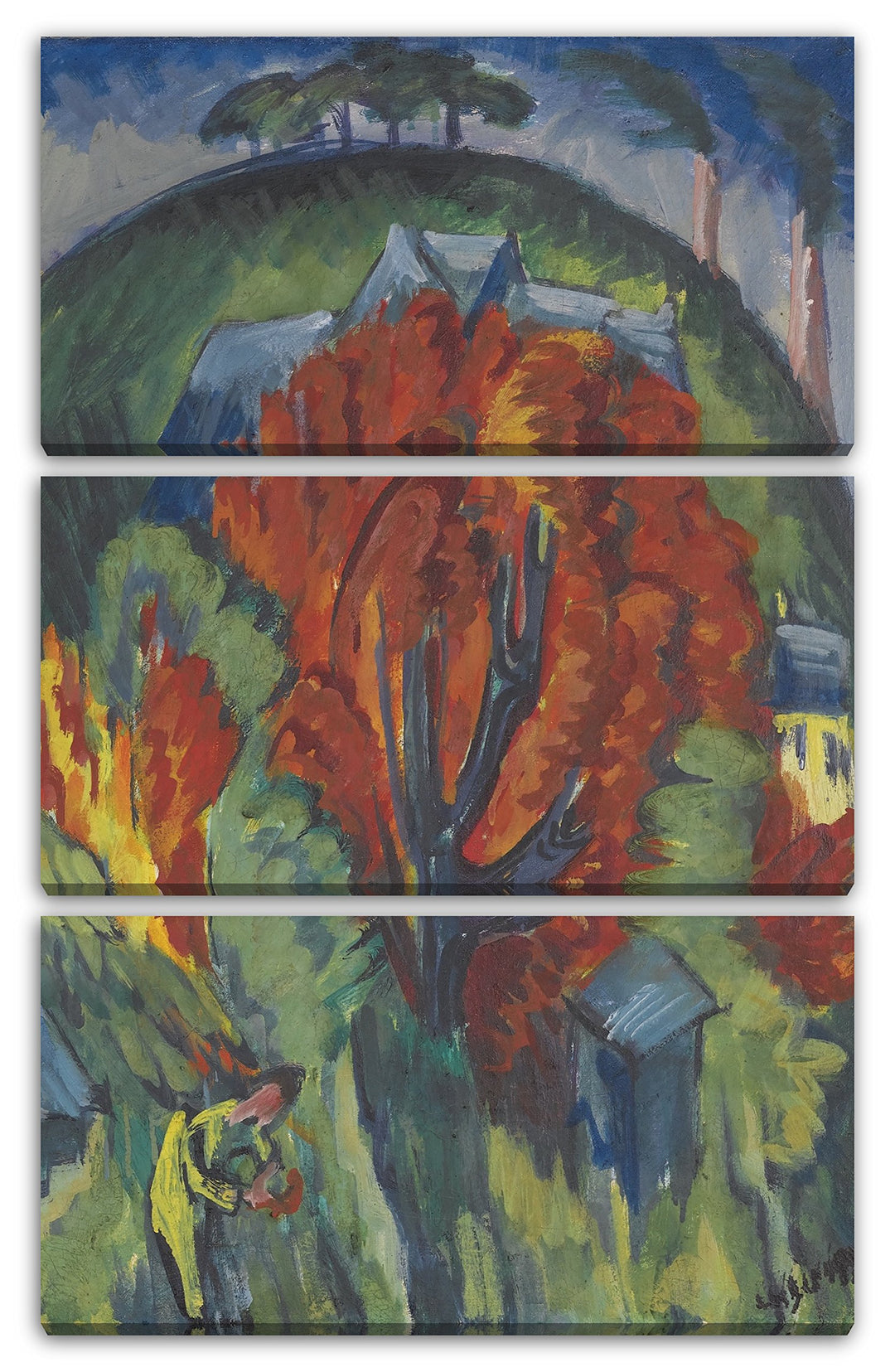 Printed Paintings Leinwand 3-teilig(80x120cm): Ernst Ludwig Kirchner - GALGENBERG IN JENA 80x120 cm