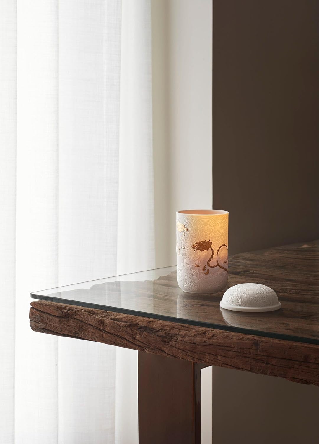 LLADROO Kerze Drachen Gold Duft Gärten De Valencia Porzellan-Kerze.