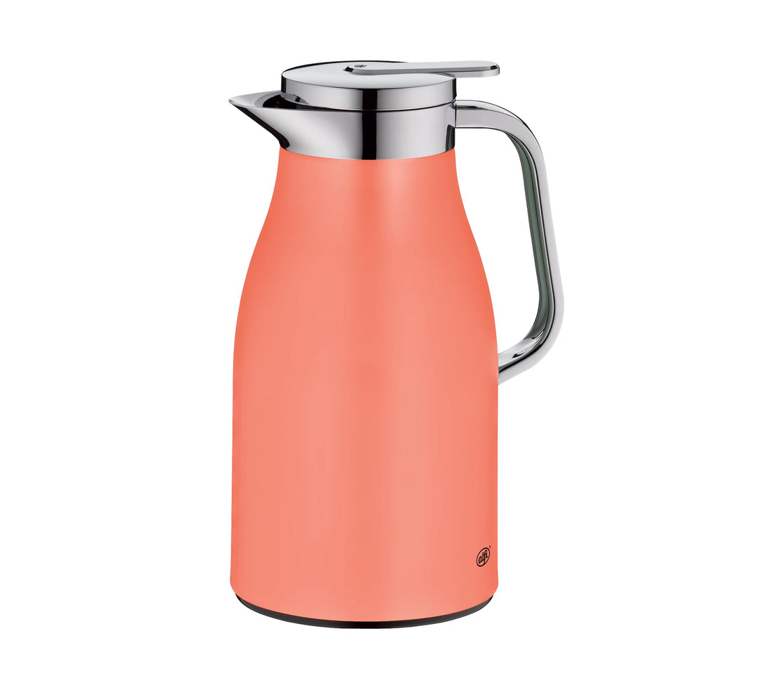 alfi SKYLINE 1,0l, deep apricot, Edelstahl-Isolierkanne mit hygienischem Hartglaseinsatz, Drehversch