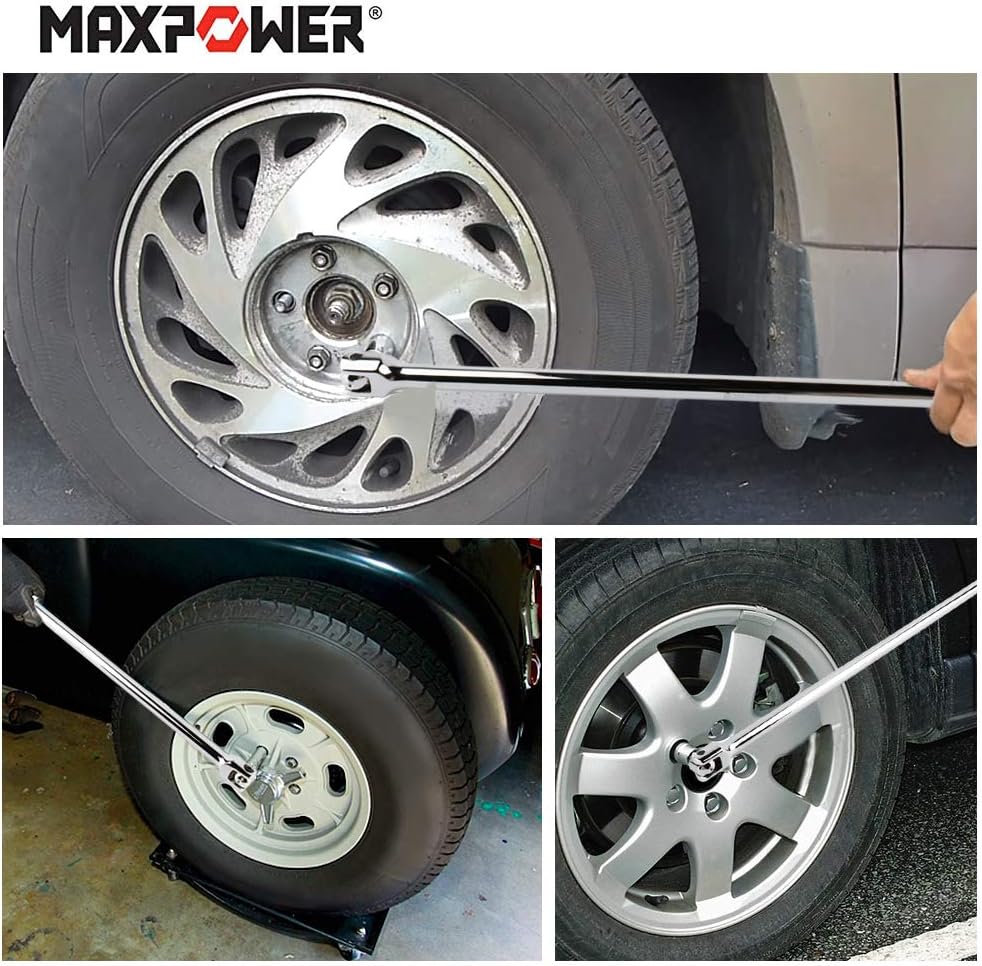 MAXPOWER 600mm/24 Breaker Bar Gelenkgriff Drehgriff mit 1/2" Antriebskopf,Schiebegriff mit Gelenk, E