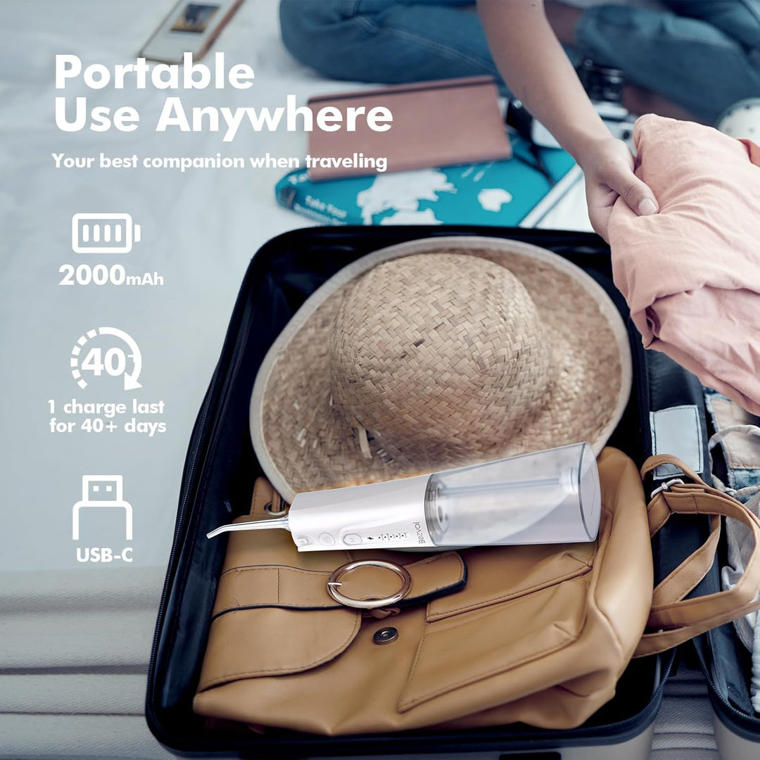 Munddusche Kabellos Zahnreinigung Water Flosser: Oral Irrigator mit 5 Modi, 300ML Wassertank IPX7 Wa