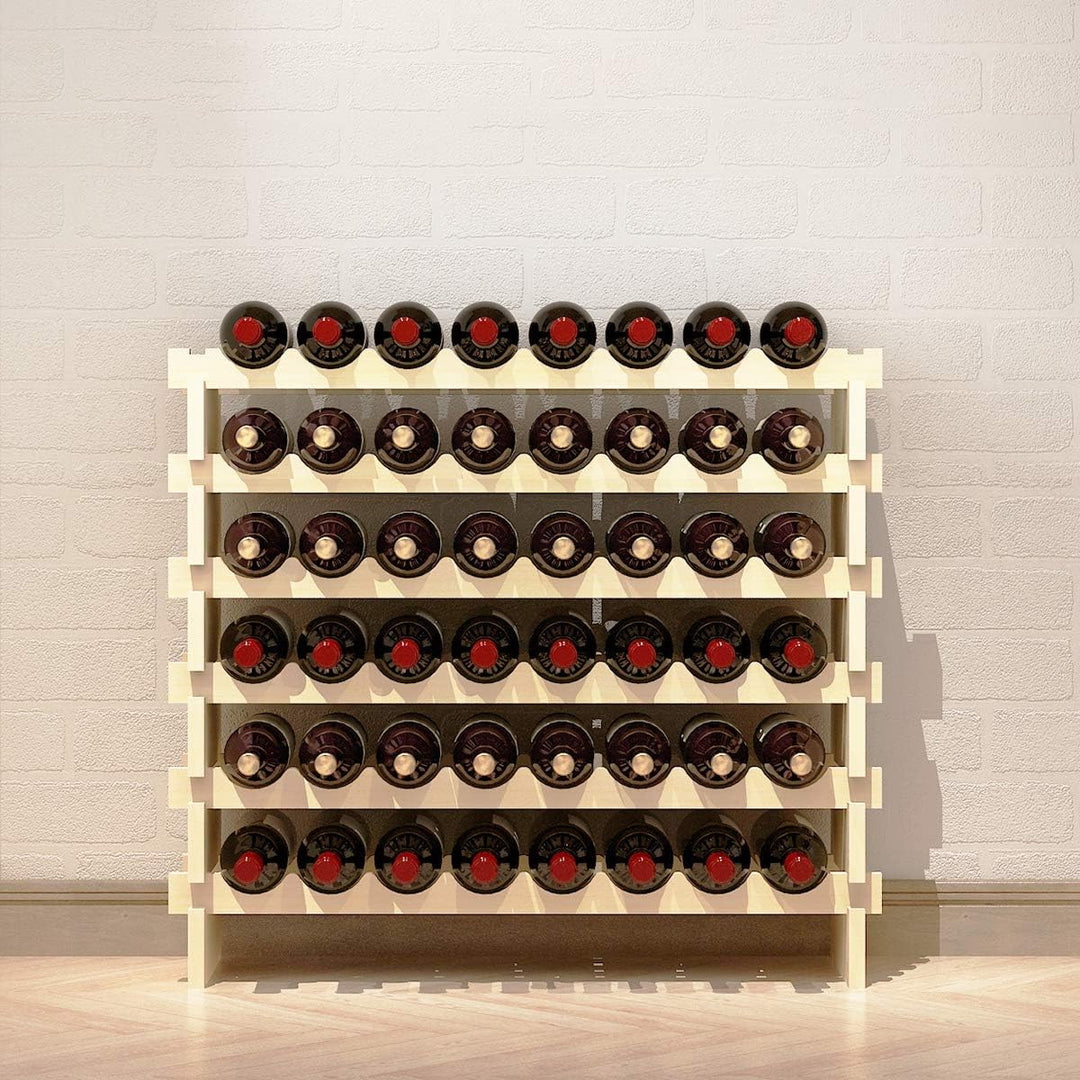 SogesHome Weinregal Stapelbares Weinregal 6-Tier Weinlagerung für 48 Flaschen,Weinständer Flaschenst