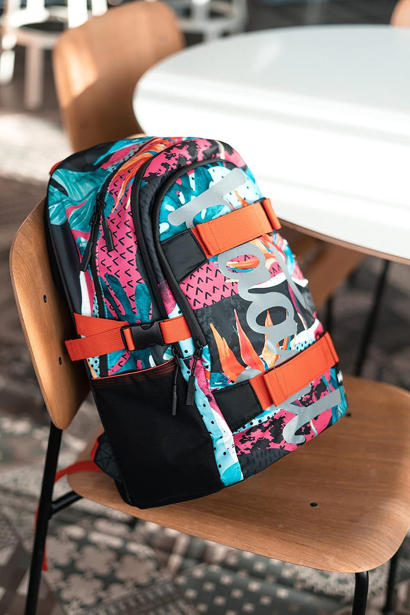 Baagl Schulrucksack für Jungen Mädchen Teenager - Skateboard Rucksack - Kinderrucksack mit Laptopfac