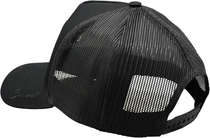 Bexxwell Trucker Cap schwarz mit 3D Logo-Stickerei (optimale Passform, Kappe, Black, Truckercap, Log