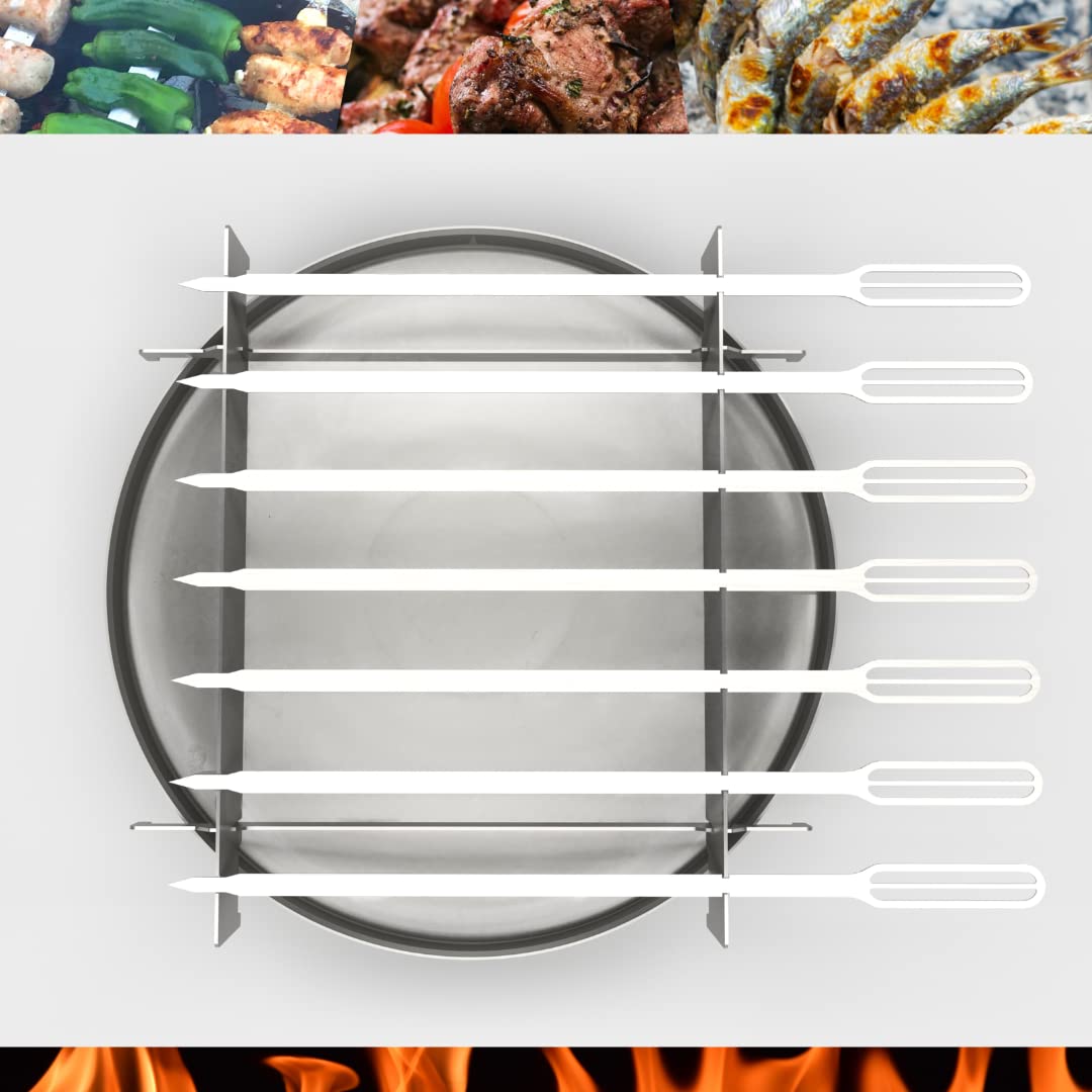 Terma Zubehör Schaschlik Grillspiess für Feuerschale Ø 53-59cm Edelstahl Made in Germany, Grill-Spie