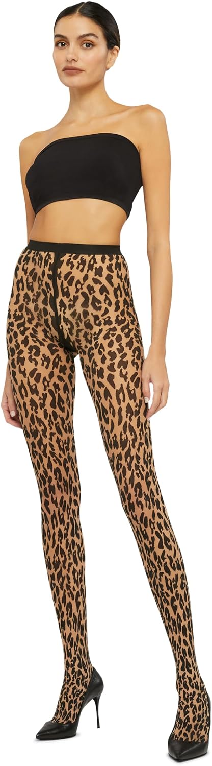 Wolford Damen Gemusterte Strumpfhose Josey Tights,20 DEN S Ziemlich leicht/schwarz, S Ziemlich leich