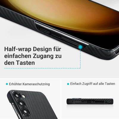 pitaka Magnetische Hülle für Samsung Galaxy S23 Plus Ultradünne Handyhülle aus Aramidfaser Langlebig