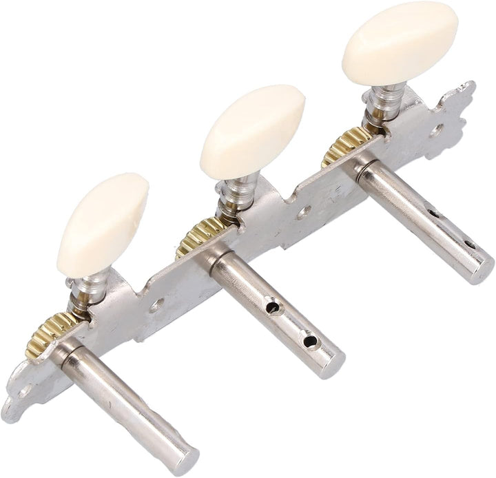 Gitarren-Stimmwirbel 3L+3R, Mechaniken für akustische Gitarren mit Doppelloch Befestigung, Chrom & W