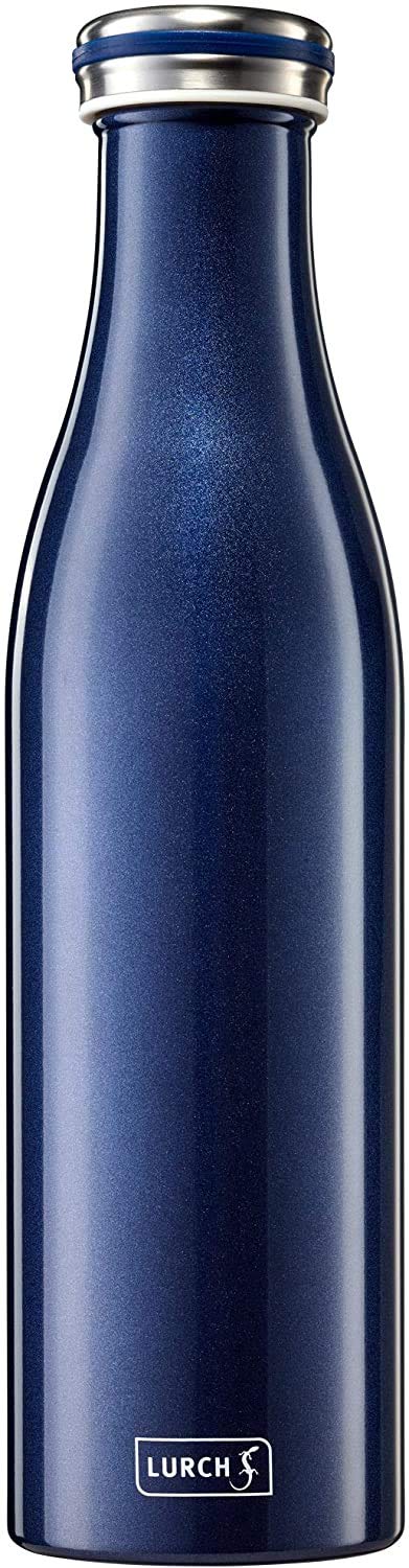 Lurch 240862 Isolierflasche/Thermoflasche für heisse und kalte Getränke aus doppelwandigem Edelstahl