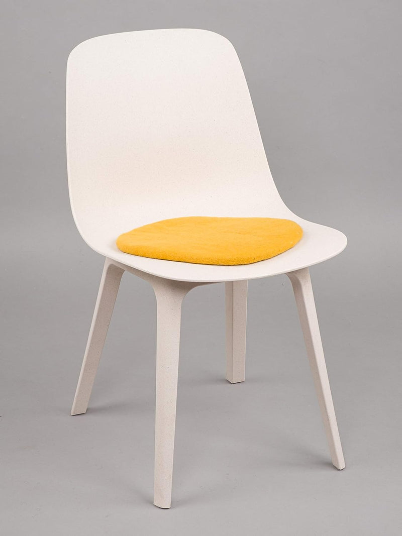 myfelt Flache Filz Sitzauflage, Filz Stuhlauflage - Klara - rund, Ø 36 cm, Senfgelb, Senfgelb