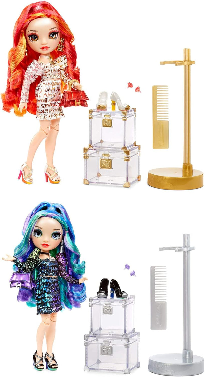 Rainbow High Special Edition Modepuppe - Twins LAUREL & HOLLY DE'VIOUS - 2 Puppen mit regenbogenfarb