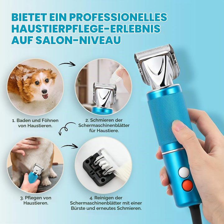 CGOLDENWALL Leise Hundeschermaschine Profi 300W, 2000-6000RPM Stufenlose Geschwindigkeitsregelung, 3