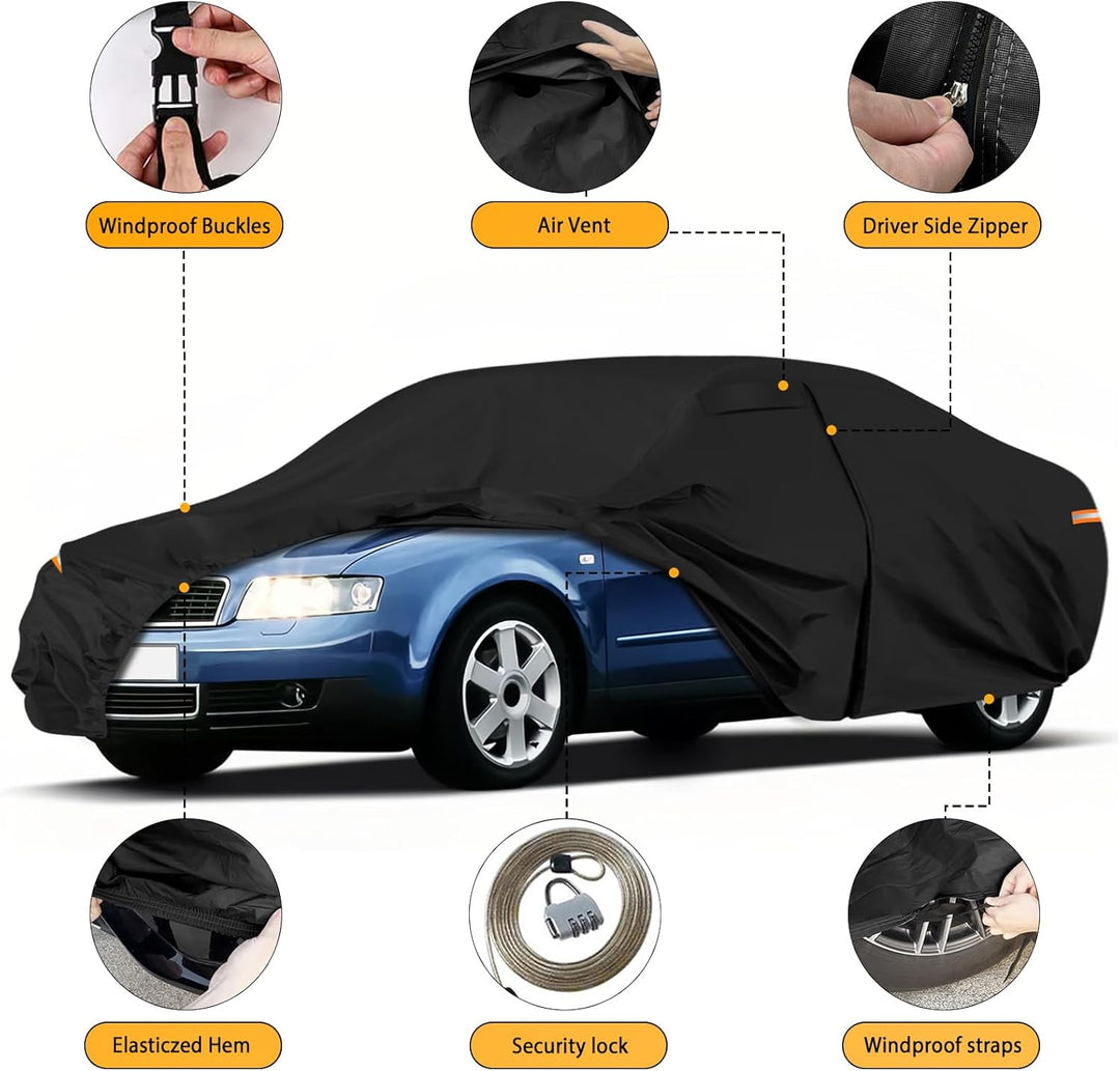 Autoabdeckung Wasserdicht für 1994-2004 Audi A4 B5/B6, Vollgarage Autoplane Auto Abdeckplane Winter