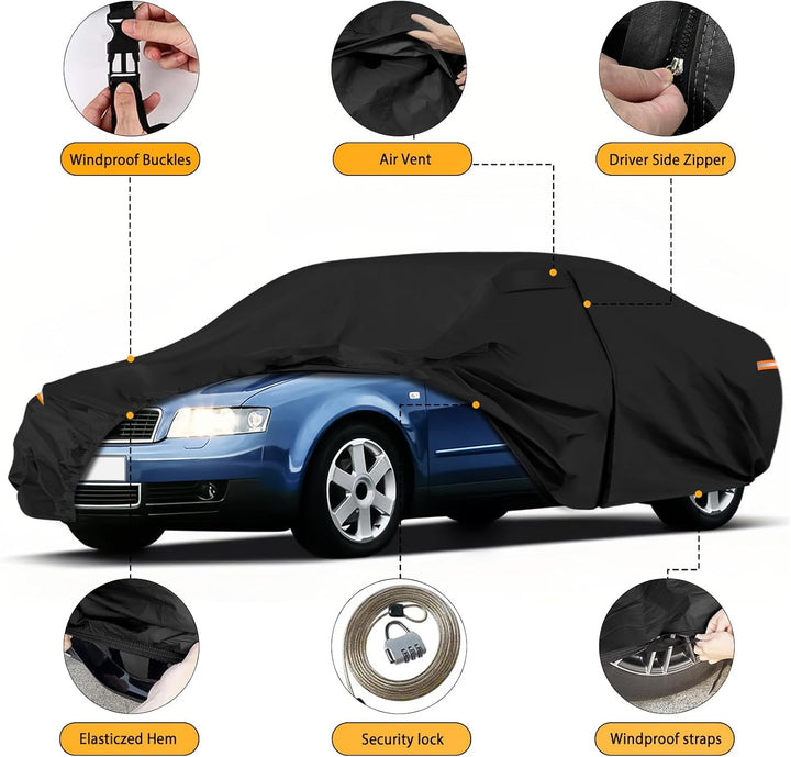 Autoabdeckung Wasserdicht für 1994-2004 Audi A4 B5/B6, Vollgarage Autoplane Auto Abdeckplane Winter