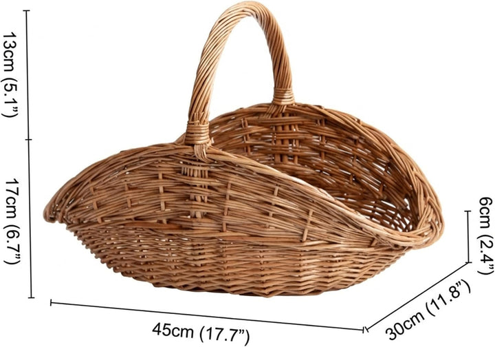 Erntekorb, Gartenkorb zum Sammeln, handgewebter Garten mit Griff, grosse gewebte Picknickkörbe für B