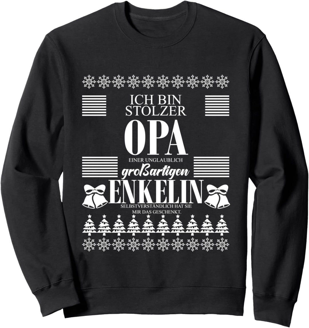 Stolzer Opa Ugly Christmas Enkelin Geschenk Sweatshirt