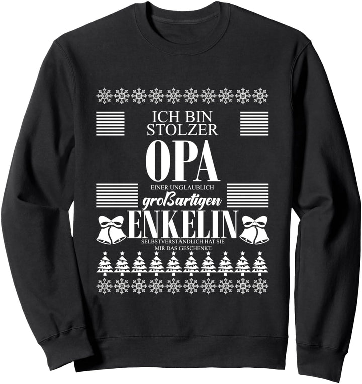 Stolzer Opa Ugly Christmas Enkelin Geschenk Sweatshirt