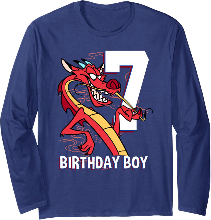 Disney Mulan 7th Birthday Boy Mushu Portrait Langarmshirt