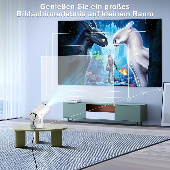 Salange Mini Beamer 4K Unterstützt,Smart Projektor 4K FHD 1080P Unterstützt Android 11.0,Beamer Hand