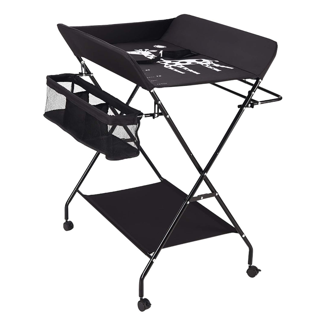 Wickeltisch Klappbar mit Sicherheitsgurt 80x63cm, 33 lbs Tragkraft &amp; Stauraum - Mobile Wickelkommode