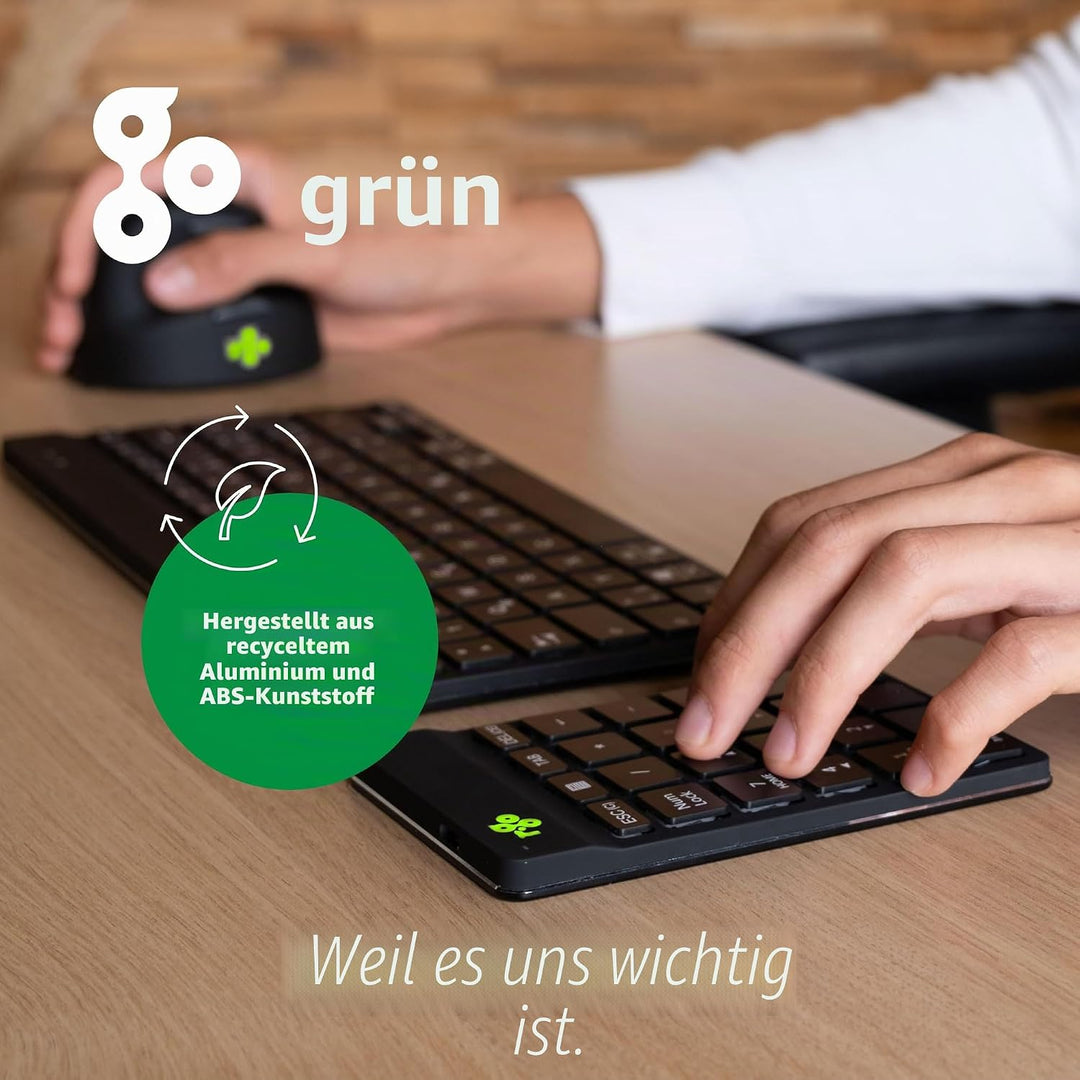 R-Go Numpad Break, Mit Anti-RSI-Software, Bluetooth kabellos Ziffernblock, Numerische Tastatur für C