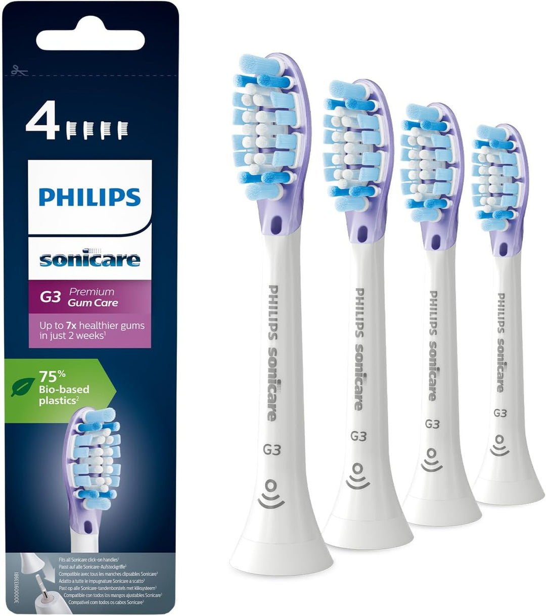 Philips Sonicare Original G3 Premium Gum Care Standard Schallzahnbürstenköpfe - 4er-Pack in Weiss (M