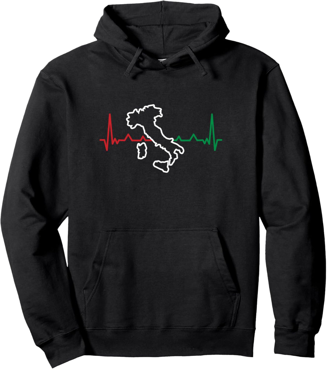 Italia Herzschlag Italienische Flagge Umriss Italien Pullover Hoodie
