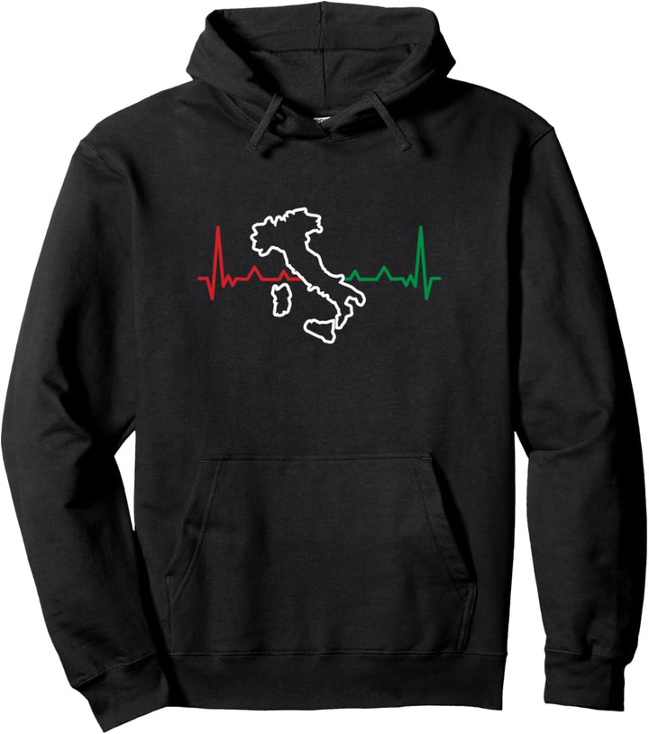 Italia Herzschlag Italienische Flagge Umriss Italien Pullover Hoodie