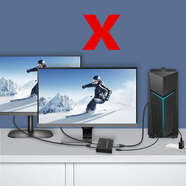 CABLEDECONN DisplayPort 8K DP 1.4 2In 1Out 1In 2Out Switch Bi-Direction 8K@30Hz 4K@120Hz Splitter Co