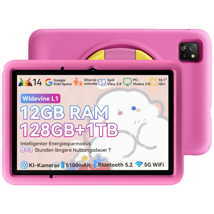 Blackview TabA6Kids Kinder Tablet Android 14 ,12GB RAM+128GB ROM(1TB TF) Octa Core Tablet für Kinder