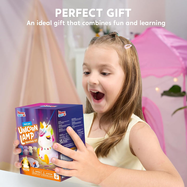 Klever Kits Einhorn Lampe Bastelset Kinder ab 6+ jahre,Basteln Mädchen ab 6 7 8 9 10 11 12 jahre,Kre