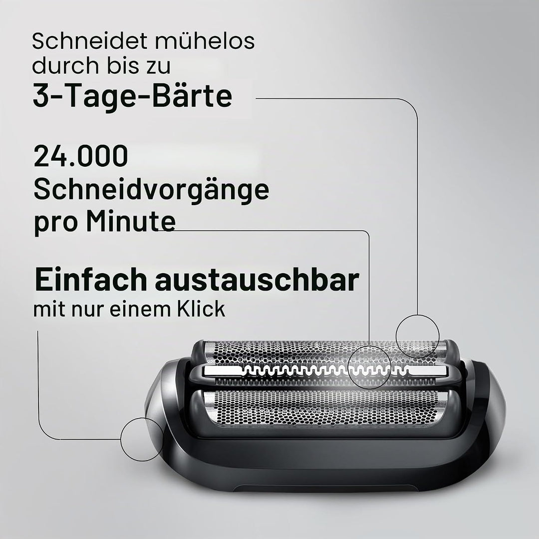 Braun Series 5 53B Elektrischer Rasierkopf, Schwarz - Entwickelt für Rasierer der Serie 5 und Serie