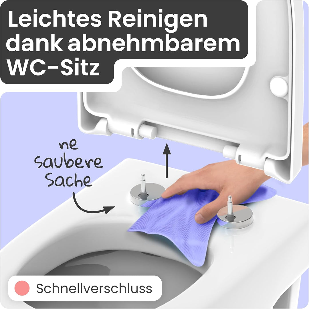 instmaier | D-Form | Toilettendeckel mit Absenkautomatik weiss | Made in Germany | Toilettensitz aus
