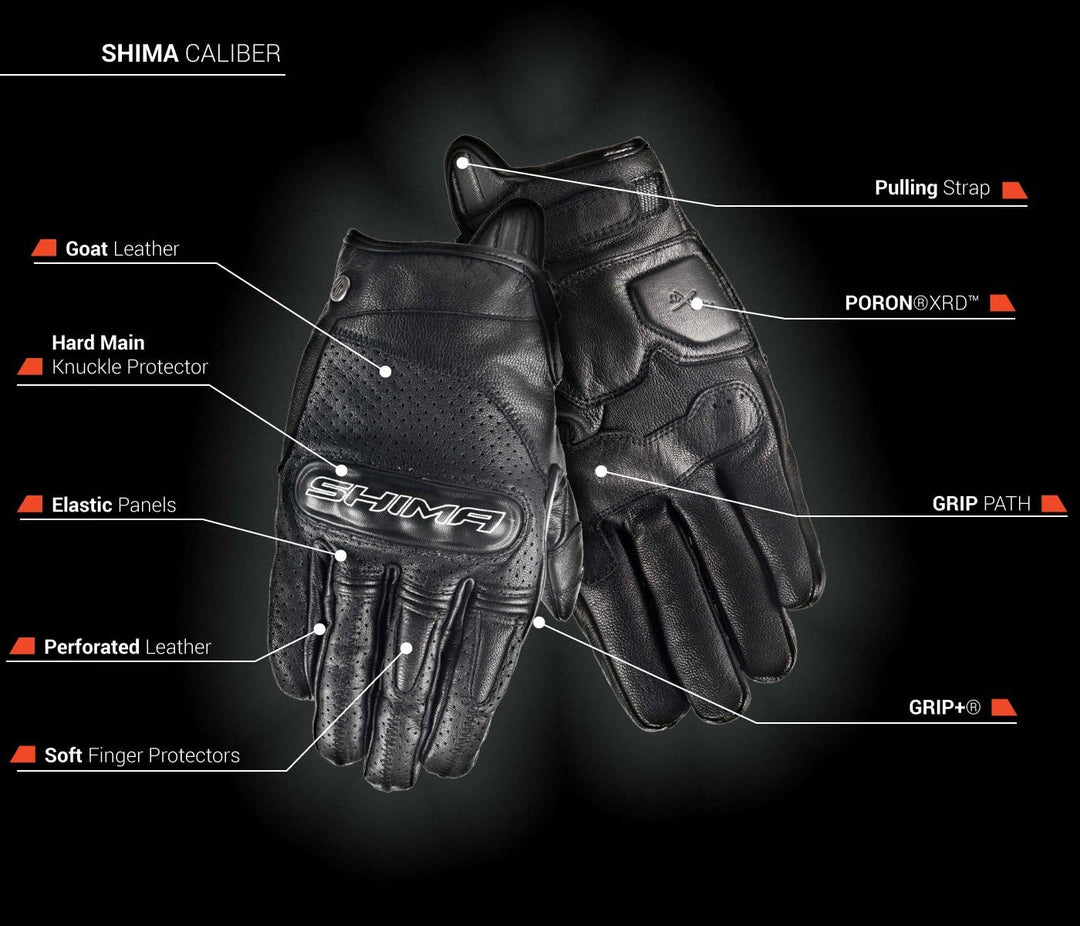 SHIMA Caliber Motorradhandschuhe Damen Herren - Klassische, Vintage, Sommer mit Protektoren XXL Schw