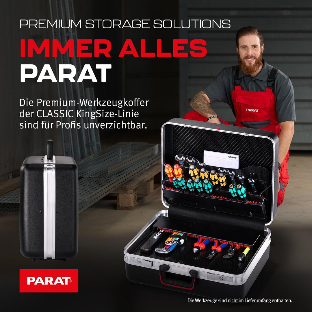 PARAT CLASSIC KingSize CP-7 Safe | Werkzeugkoffer leer mit CP-7 Halterungen | Inkl. BASIC Roll-Up Ca