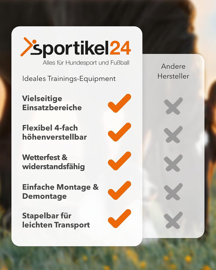 Kombi Kegel-Hürde – Steckhürde für Agility Training – Sprung- &amp; Slalom-Hütchen für Hund, Sport, Pfer