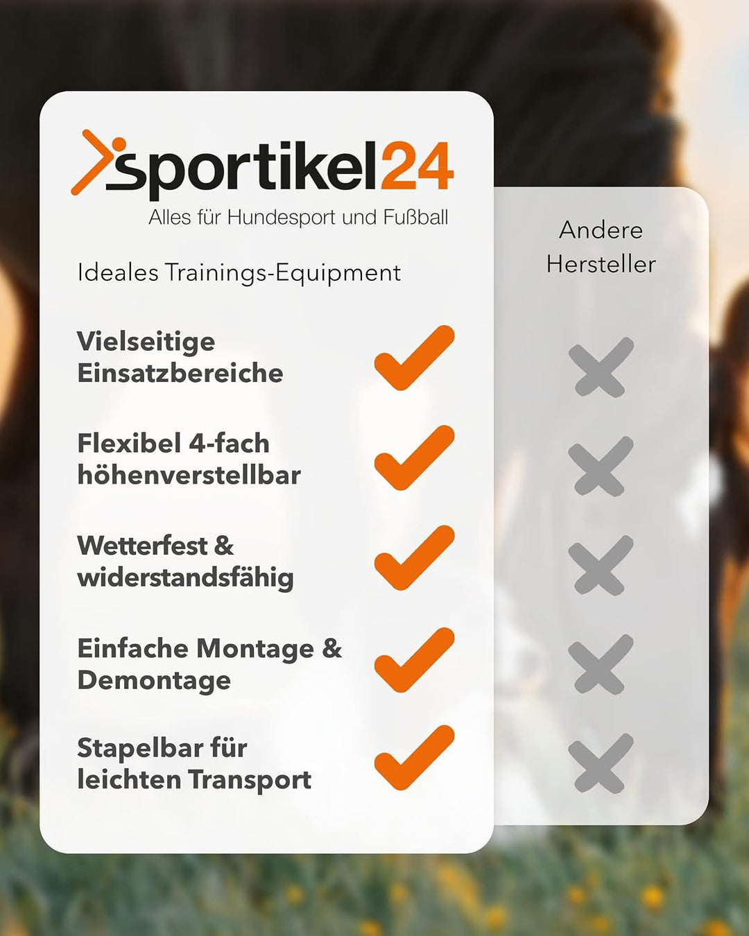 Kombi Kegel-Hürde – Steckhürde für Agility Training – Sprung- &amp; Slalom-Hütchen für Hund, Sport, Pfer