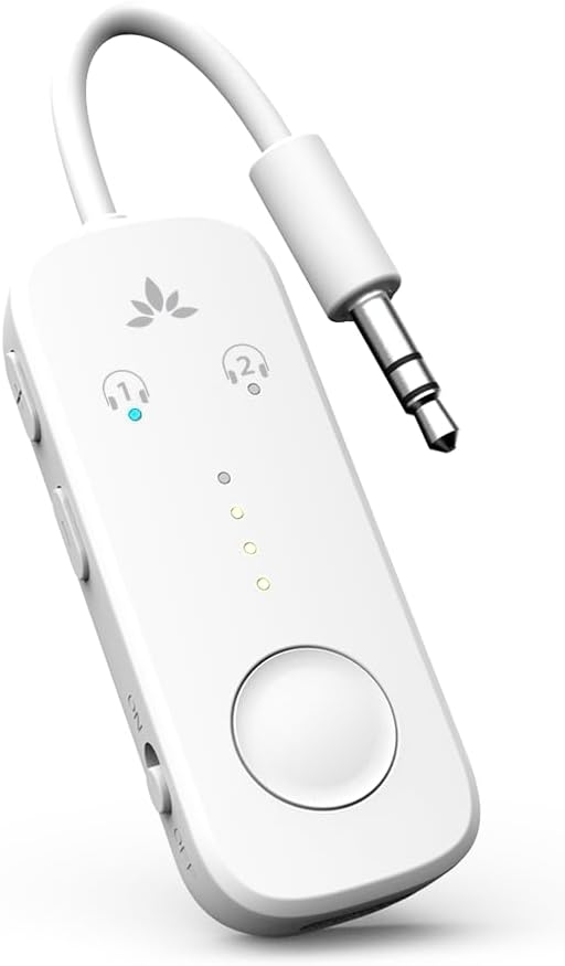 Avantree Relay - Premium Flugzeug Bluetooth 5.3 Adapter für alle Kopfhörer, apt-X geringe Latenz, un