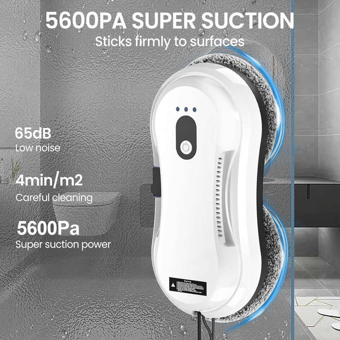 Fensterputzroboter,5600Pa Elektrischer Fensterreiniger,Fensterroboter mit Fernbedienung und Kantener