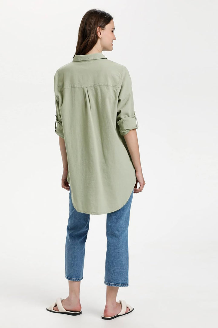 KAFFE Langarm - Hemd KAnaya Damen Hemd Langarm Kragen Lang Casual Hemdbluse
