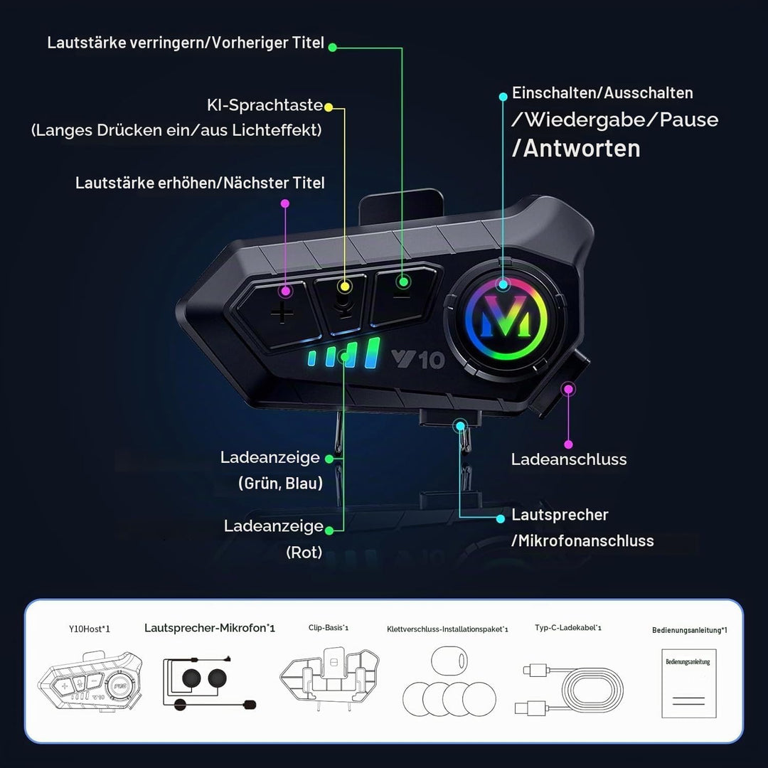Motorradhelm Bluetooth Motorrad Helm Headset Motorcycle Helmet Bluetooth Headset Wireless DSP&amp;CVC Ge