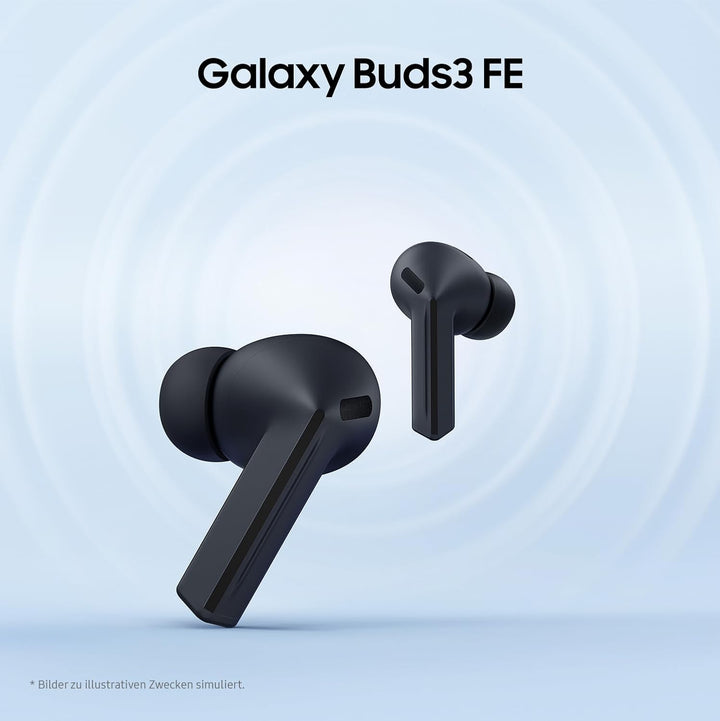 Samsung Galaxy Buds3 FE, Kabellose In-Ear-Kopfhörer inkl. mobeen Soft Clear Case, Ausgewogener Klang