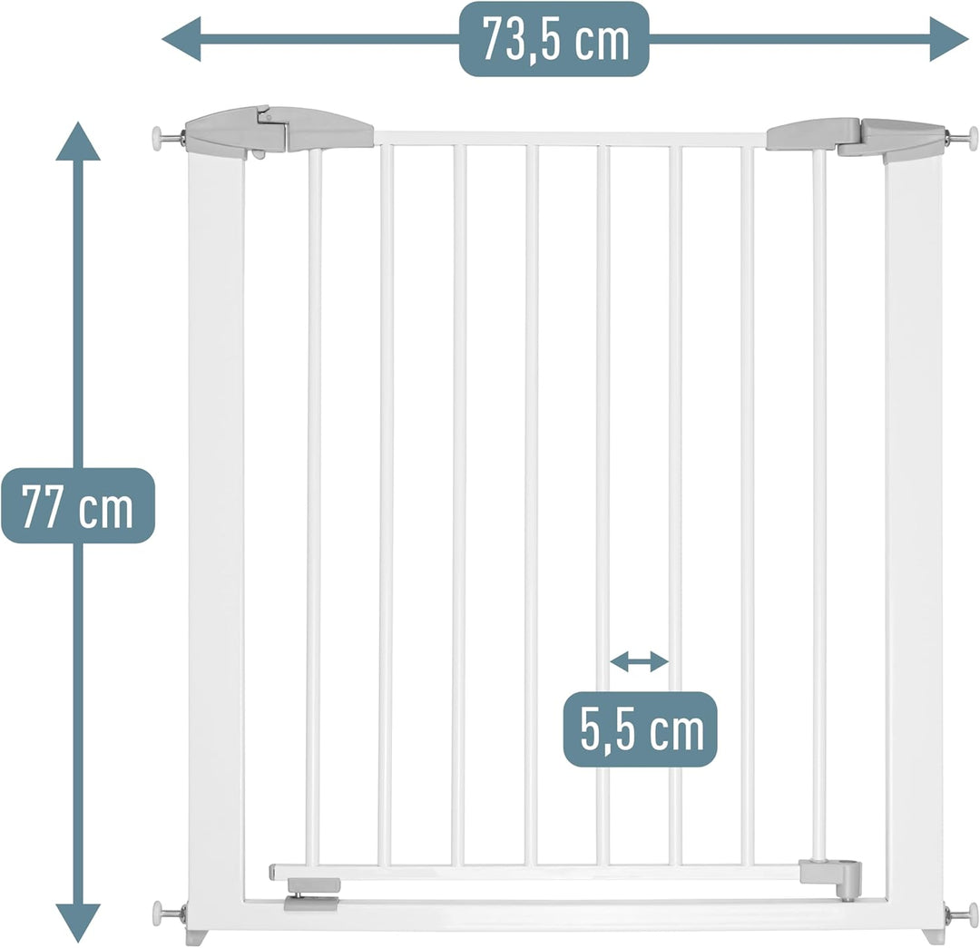 ib style Türschutzgitter Yael für Babys 73,5-81,5 cm - Ohne Bohren, Treppenschutzgitter zum Klemmen,