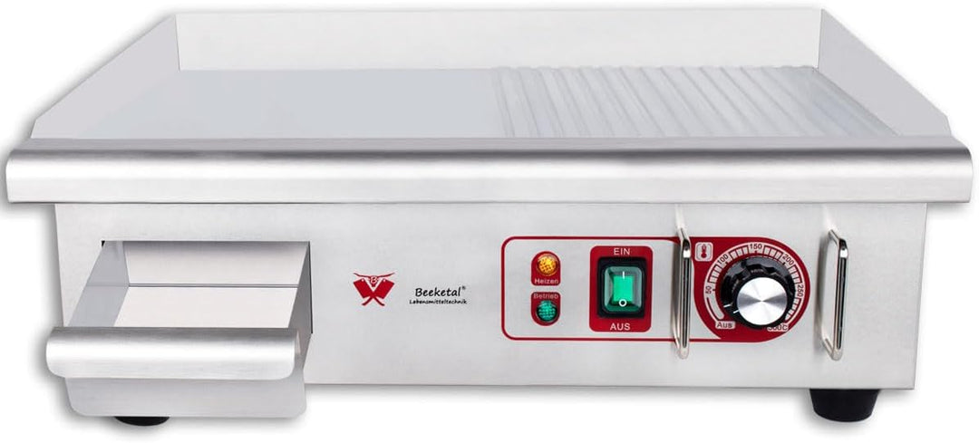 Beeketal 'BGP-IV' Profi Gastro Gusseisen Grillplatte elektrisch mit 55 x 36,5 cm Grillfläche (glatt