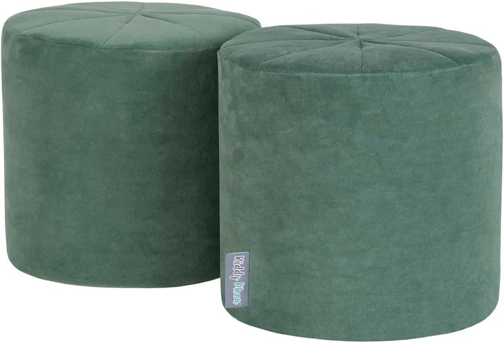 KiddyMoon Spielplatz Velvet Aus Schaumstoff Für Babys Spielbad Hindernisläufen, Fass/Puff/Puff, Wald