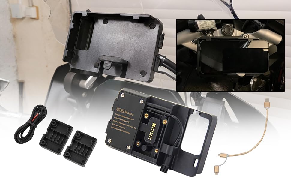 Baceyong USB Navigation Halterung Handy Halterung USB Motorrad Halterung Kompatibel mit BMW R1200GS