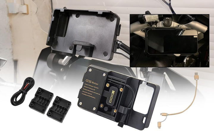Baceyong USB Navigation Halterung Handy Halterung USB Motorrad Halterung Kompatibel mit BMW R1200GS