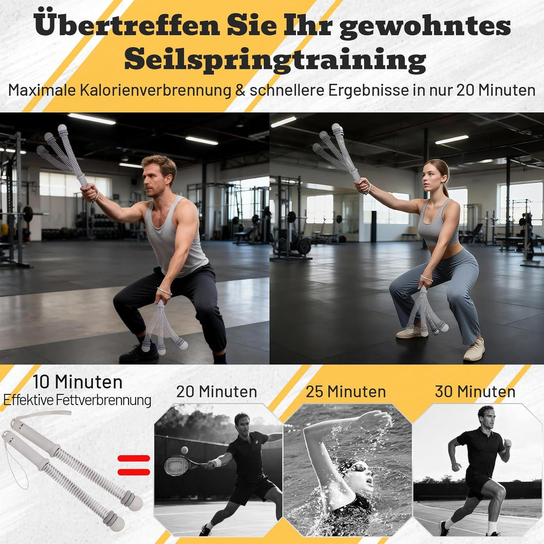 Weighted Battle Rope Ohne Seil - Verstellbare Battle Ropes für Zuhause, leises Seilloses Battle Rope